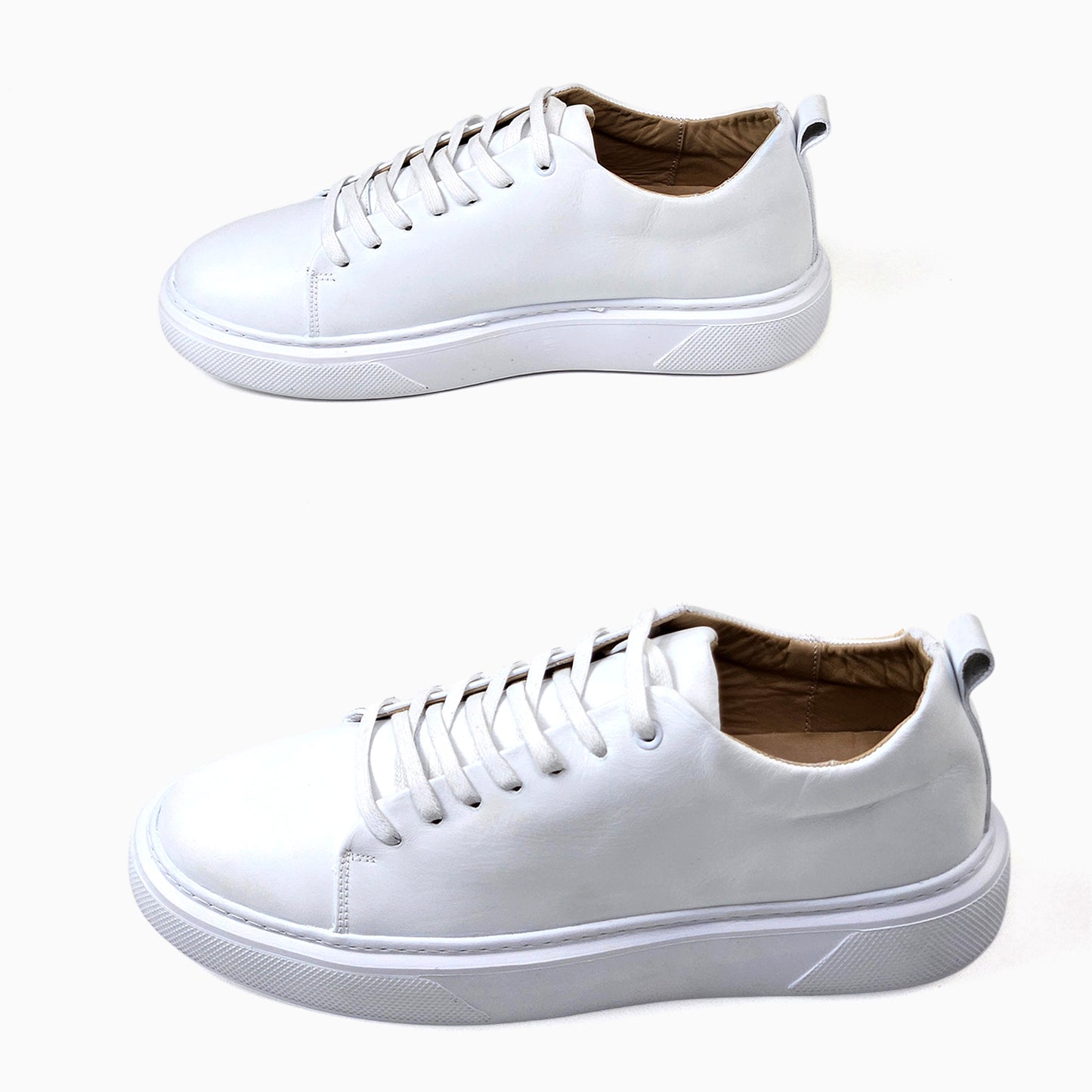 0224 Chaussure Sneaker Homme en cuir blanc