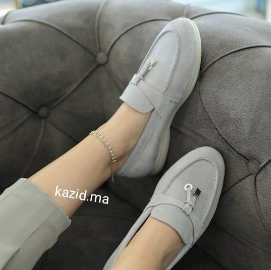 0116 chaussure Femme en cuir daim gris