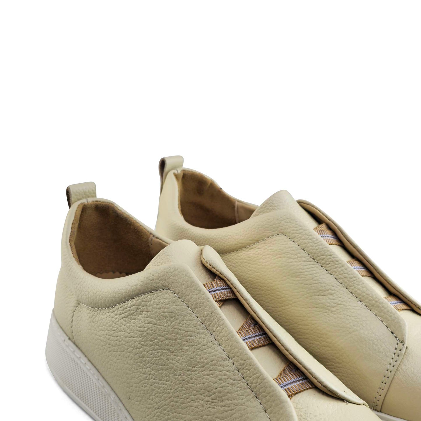 097 Chaussure Sneaker Homme en cuir biege