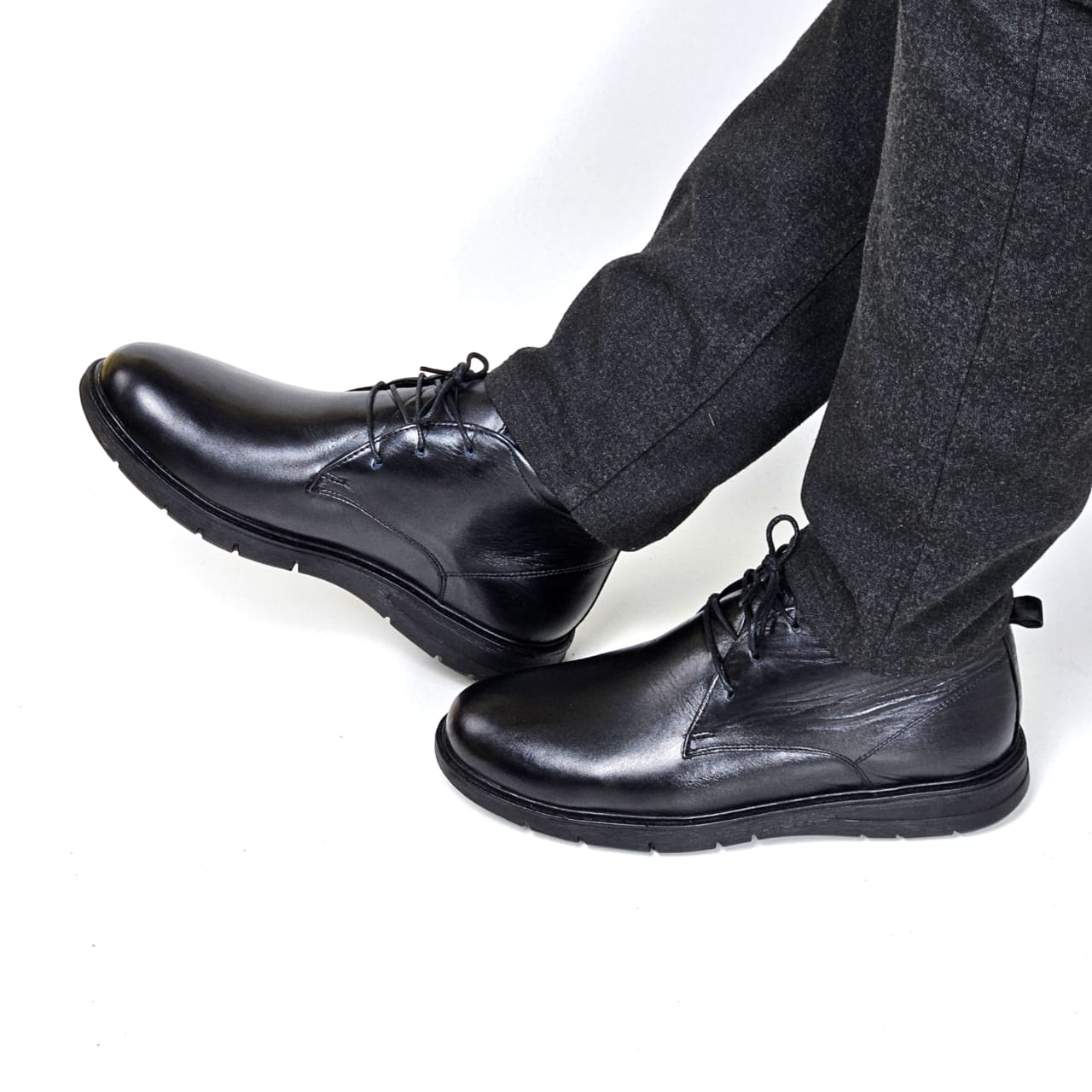 019 CHAUSSURE homme CONFORT EN CUIR NOIR