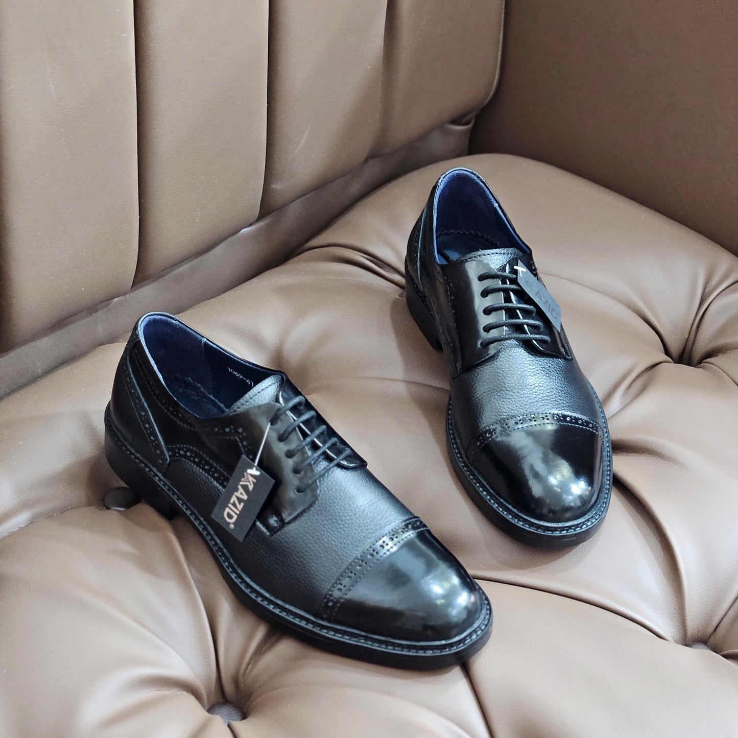 022 chaussure Richelieu homme en cuir noir