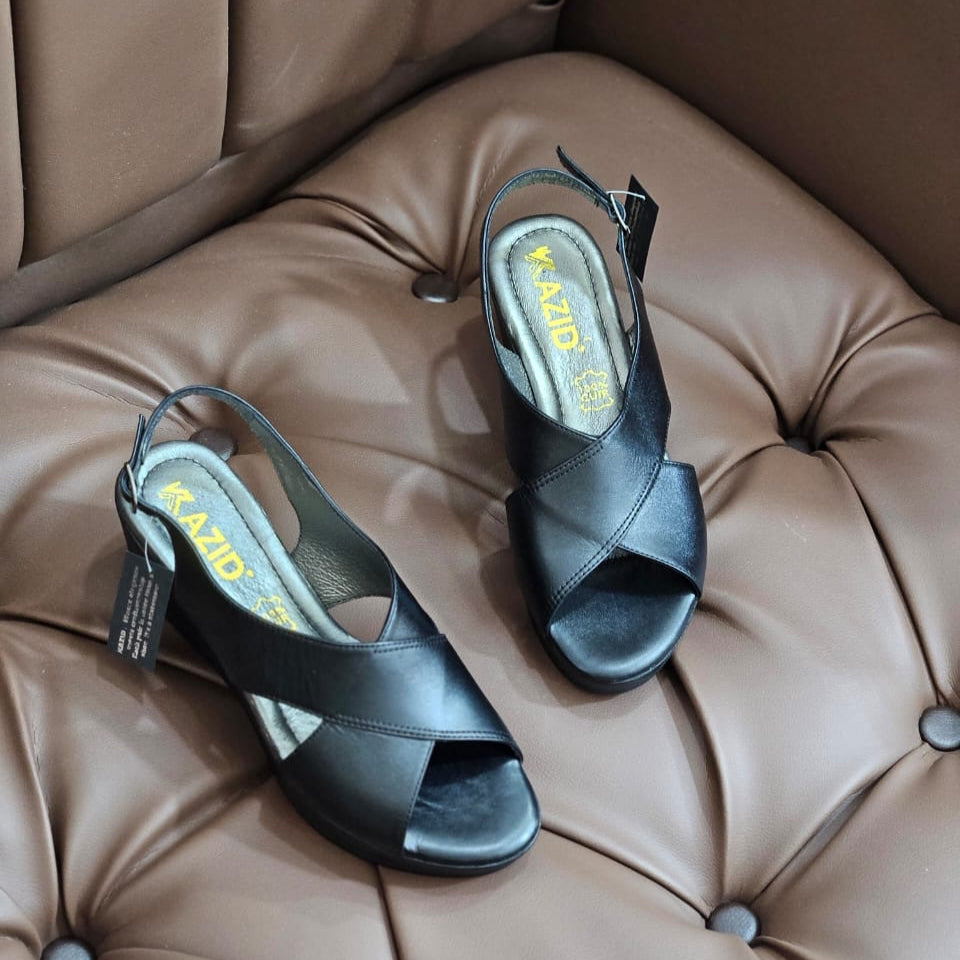 088 sandale kazid cuir femme noir
