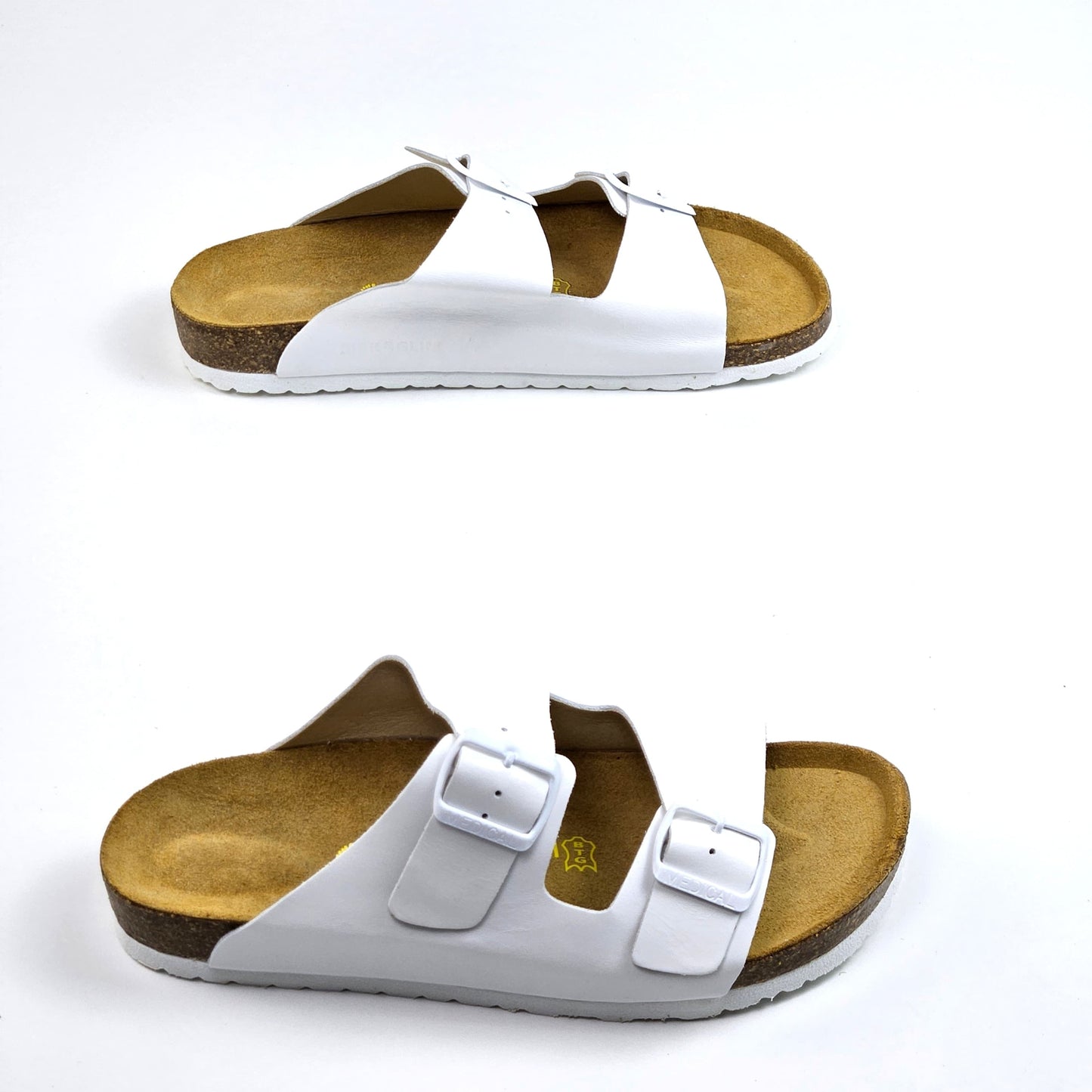 043 sandale confort en cuir homme noir blanc