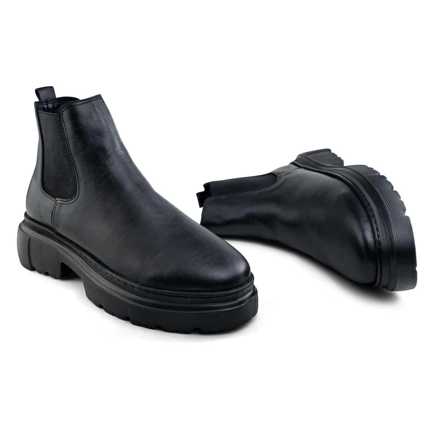 0310 bouttine Chelsea en cuir homme noir