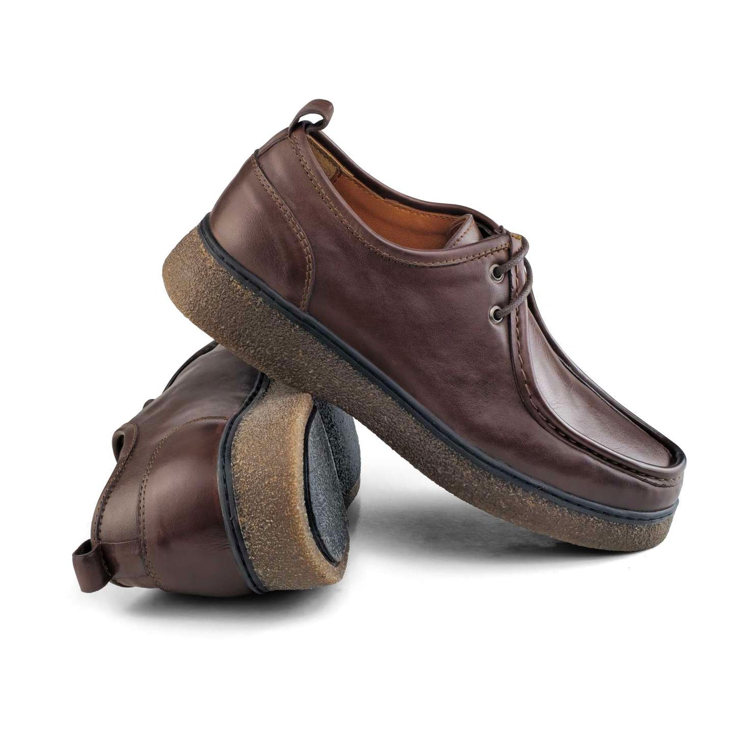 067 Chaussures Homme en cuir marron