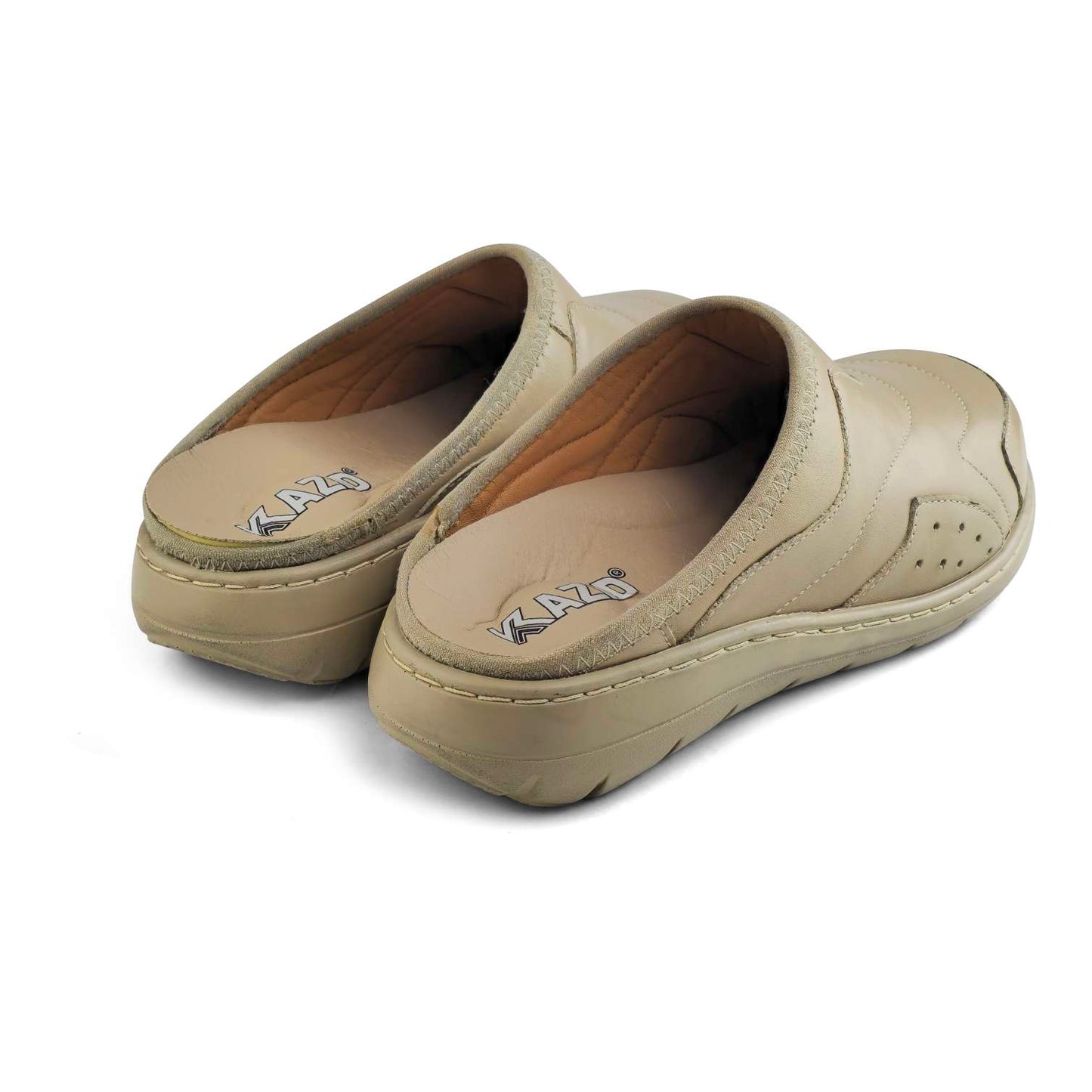 0501 sabot confort en cuir femme beige