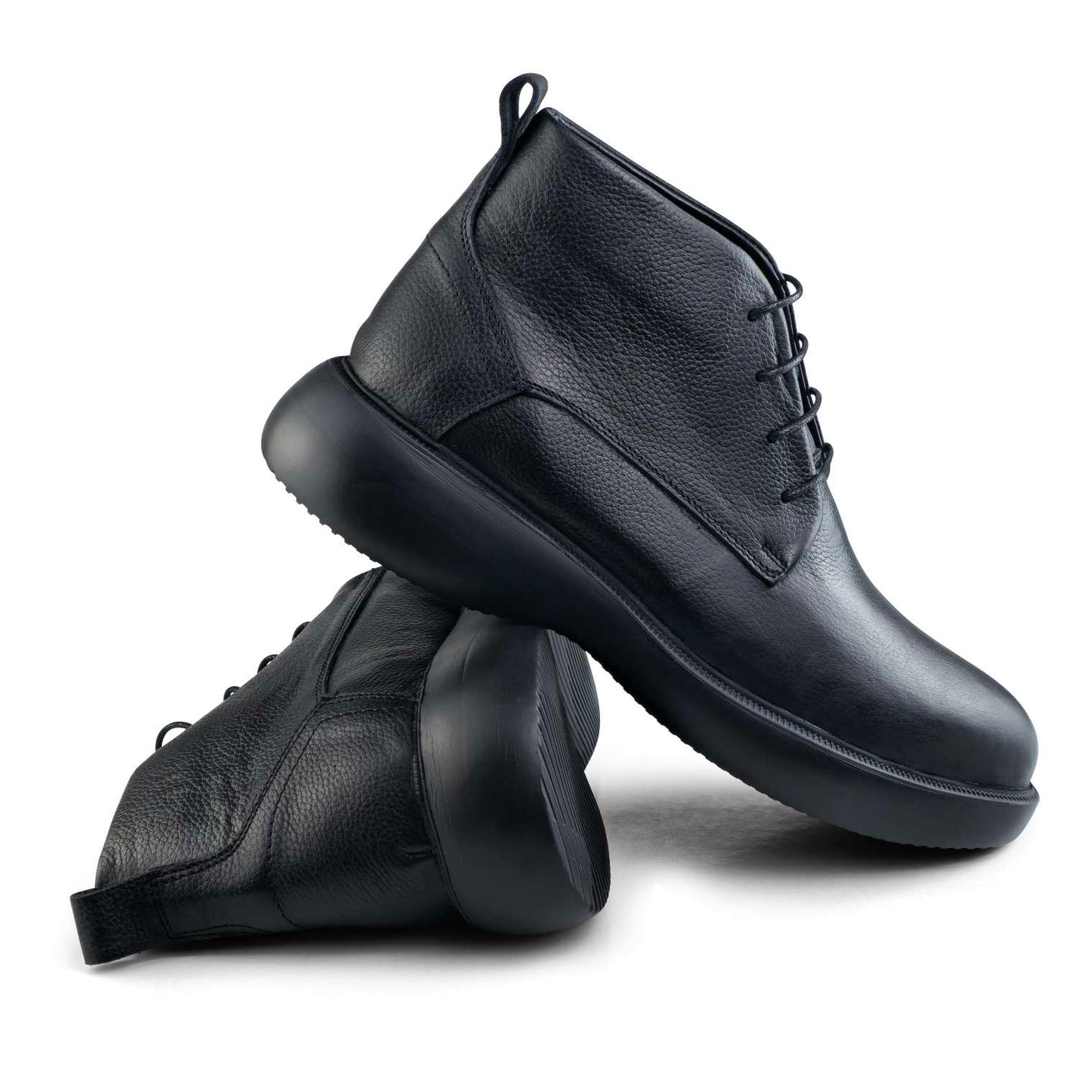 0305 bouttine en cuir homme noir