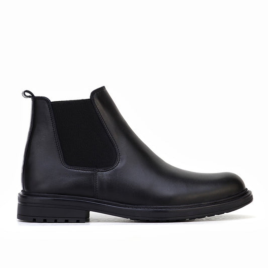 0302 boot en cuir homme noir