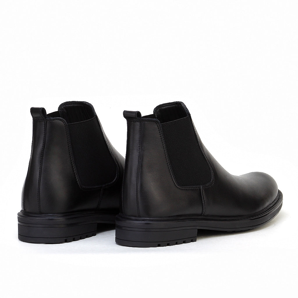 0302 boot en cuir homme noir