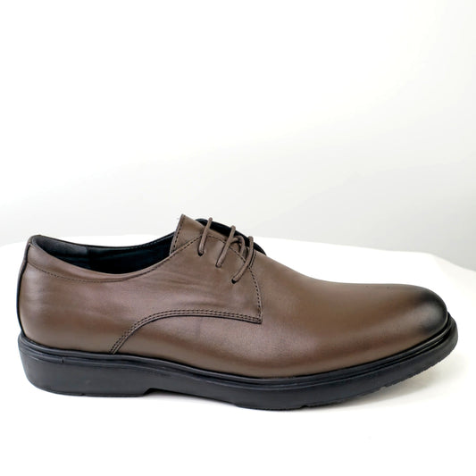 06 chaussure Richelieu confortable homme en cuir marron