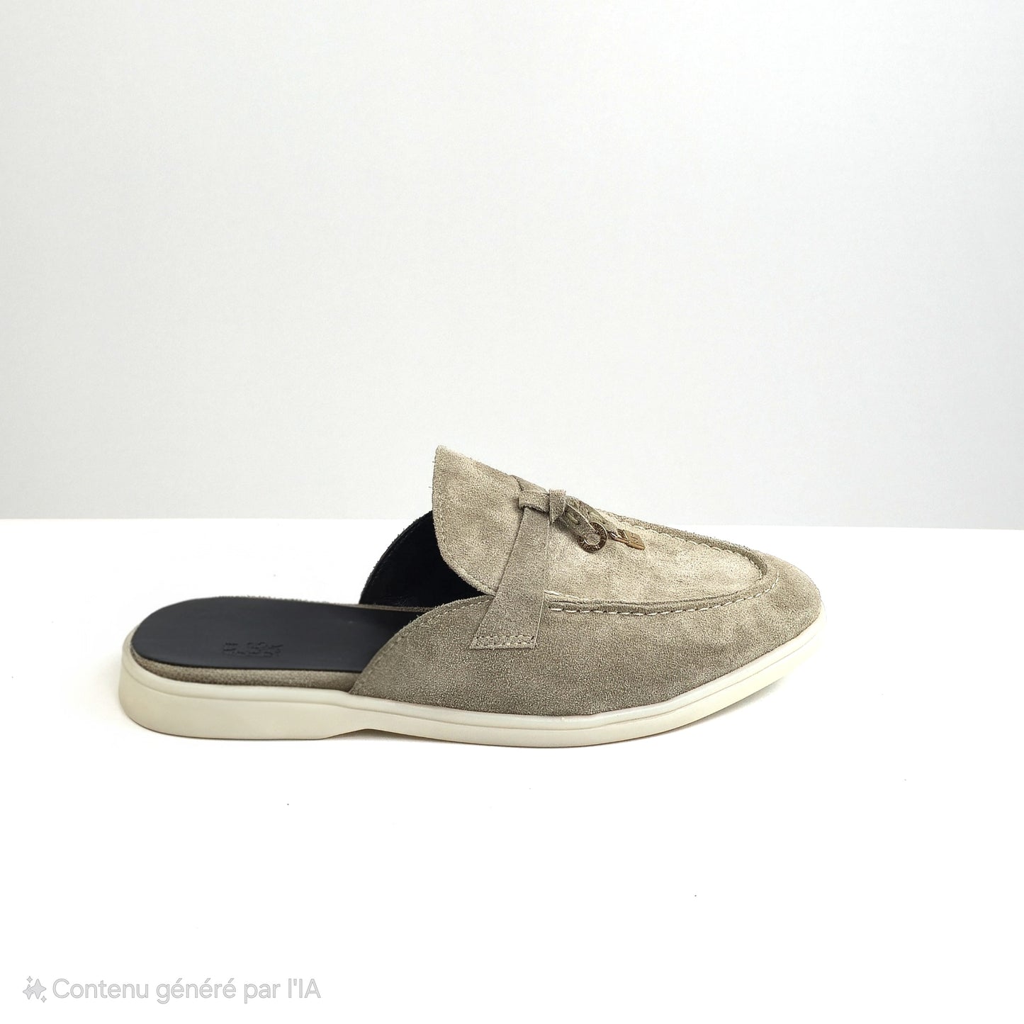 0119 chaussure Femme en cuir daim biege gris