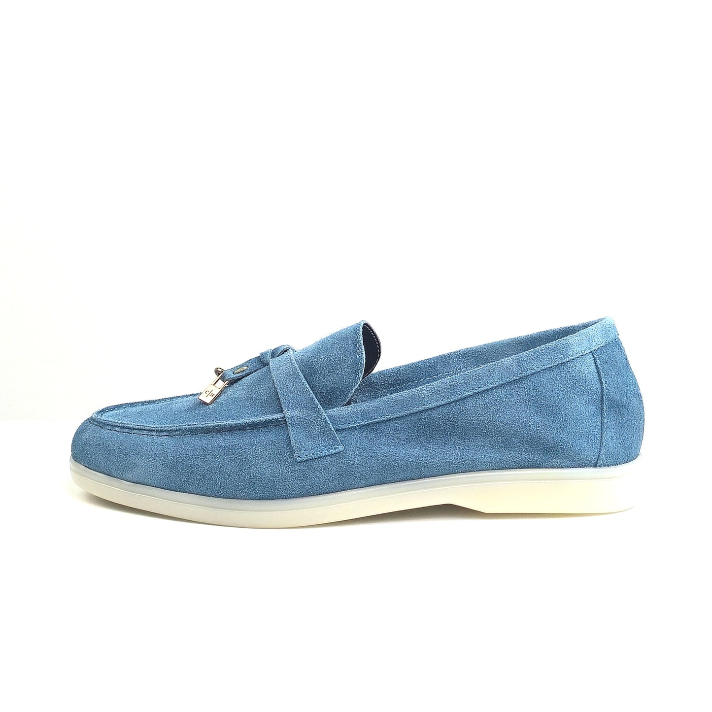 0116 chaussure Femme en cuir daim bleu-ciel