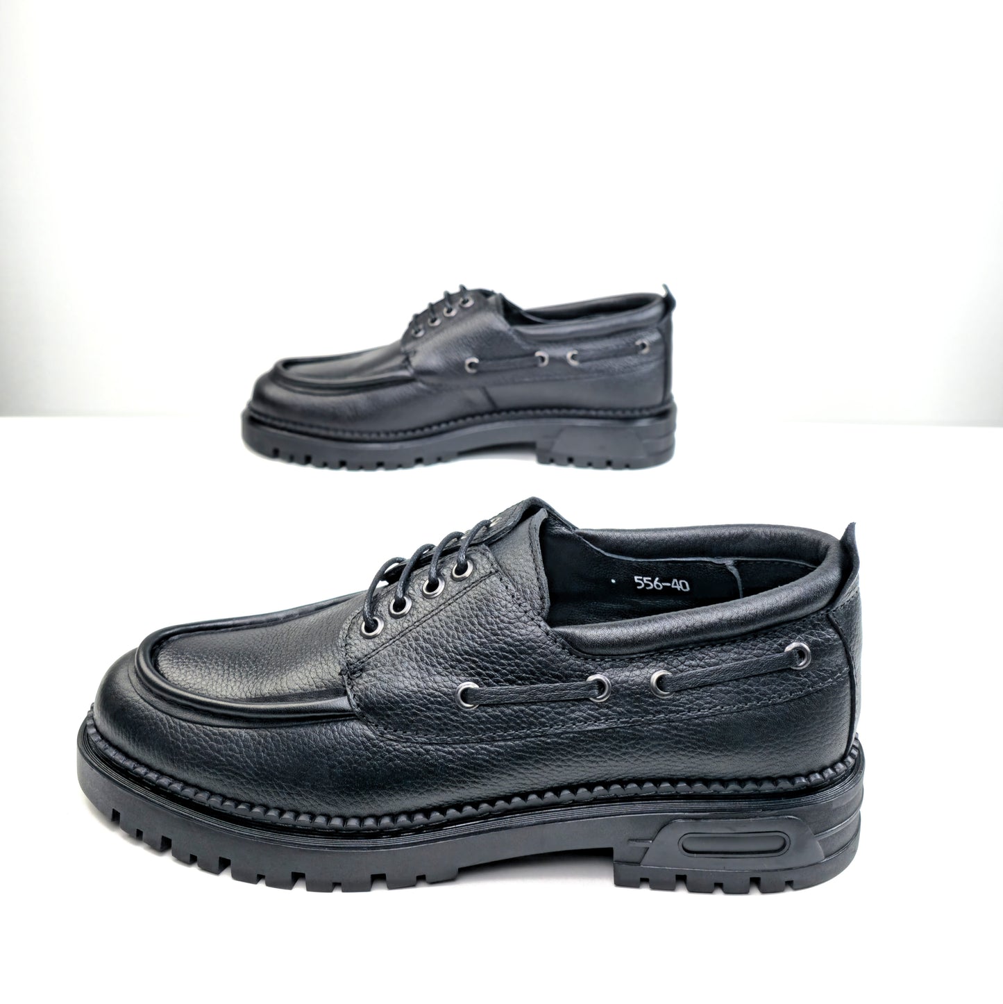 0556 chaussure Richelieu homme en cuir noir