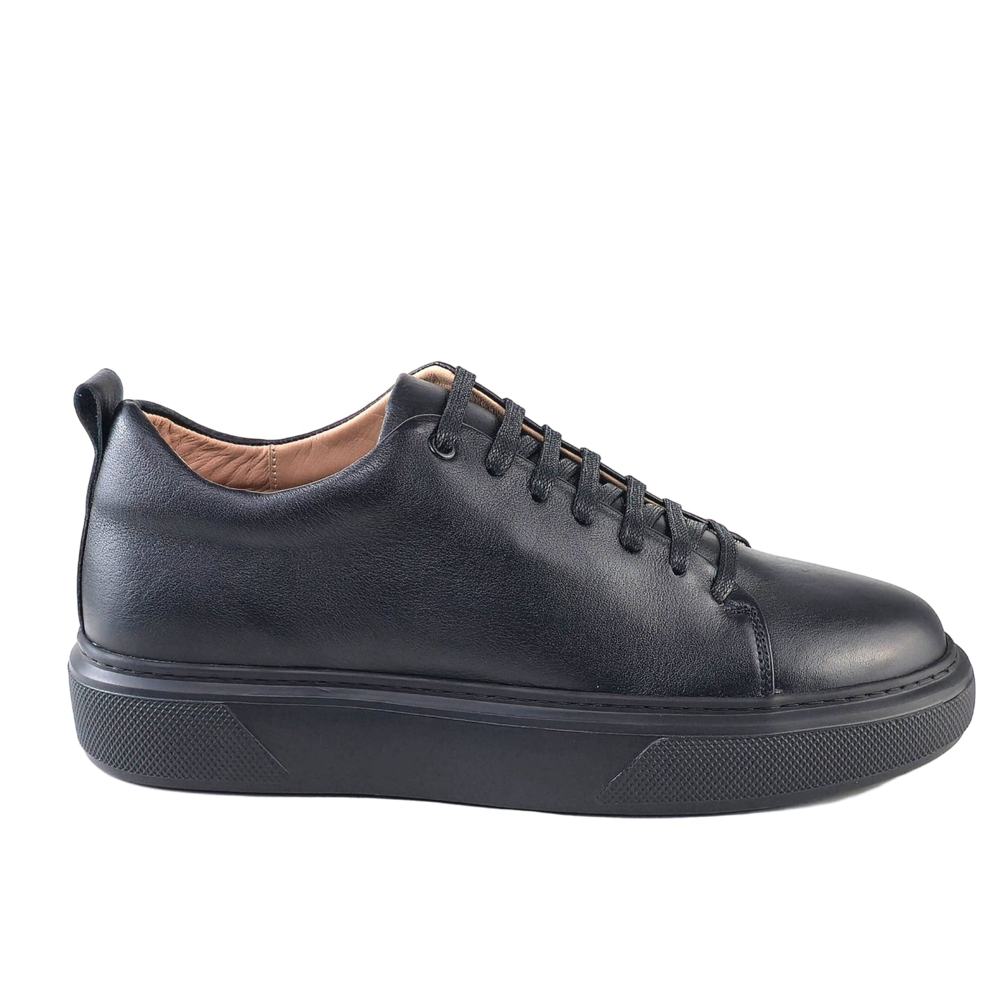 0224 Chaussure Sneaker Homme en cuir  noir/noir