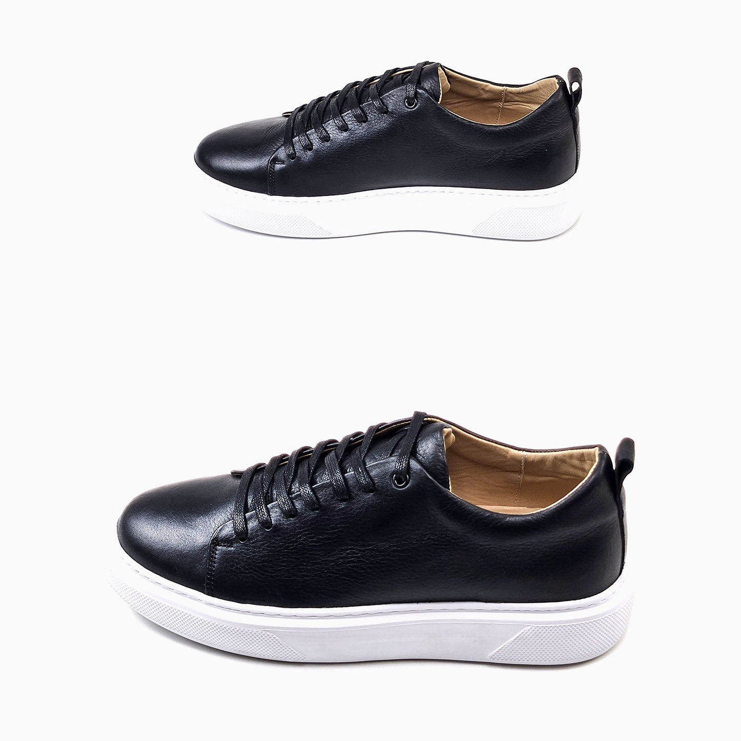 0224 Chaussure Sneaker Homme en cuir  noir