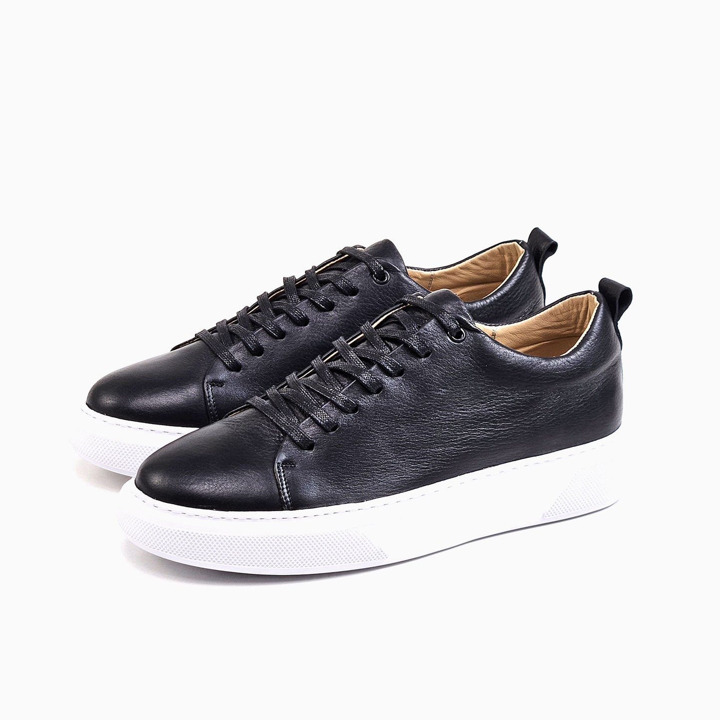 0224 Chaussure Sneaker Homme en cuir  noir