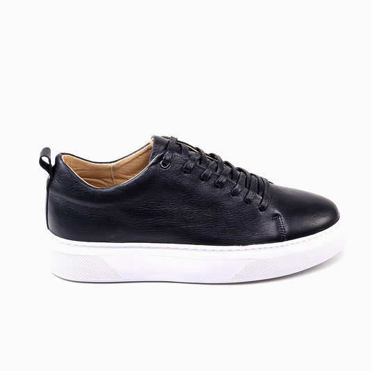 0224 Chaussure Sneaker Homme en cuir  noir
