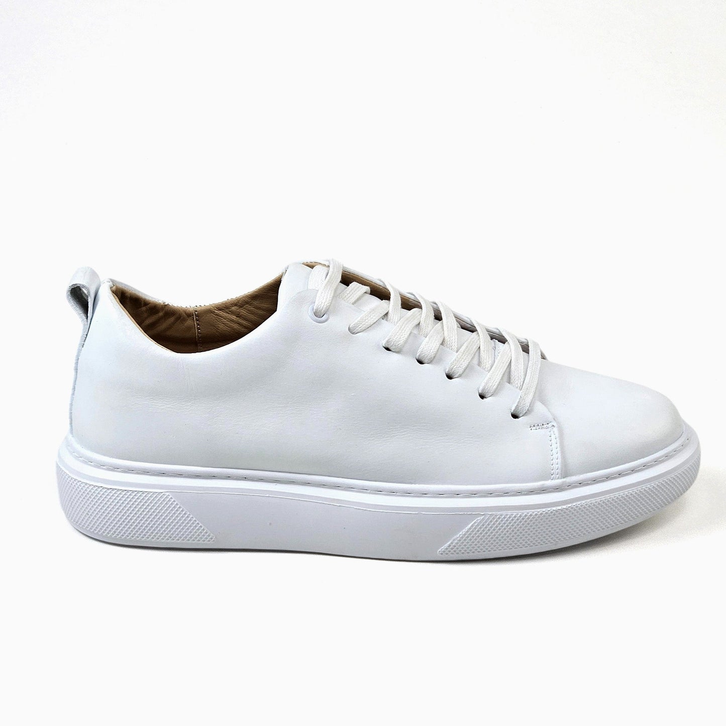 0224 Chaussure Sneaker Homme en cuir  blanc