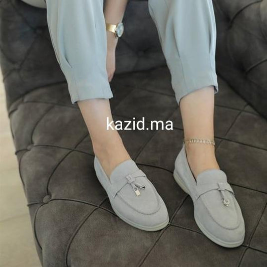 0116 chaussure Femme en cuir daim gris