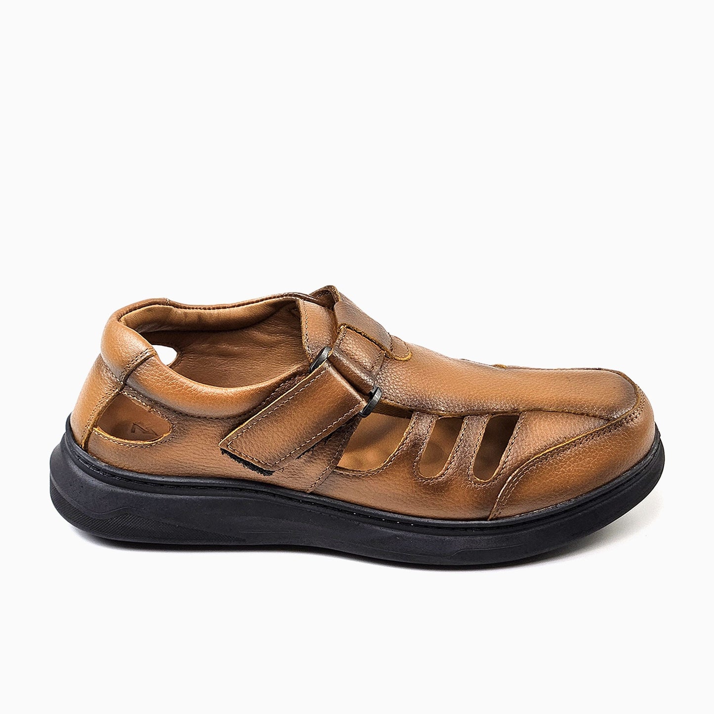 0205 Sandale Confort en Cuir pour Homme – Noir Élégant- Marron