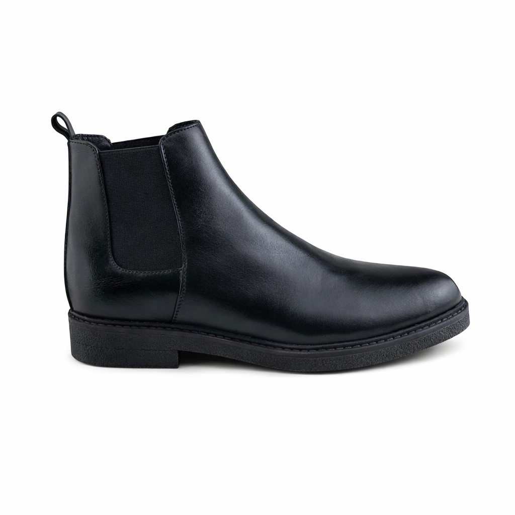 0312  BOTTINE EN CUIR homme noir