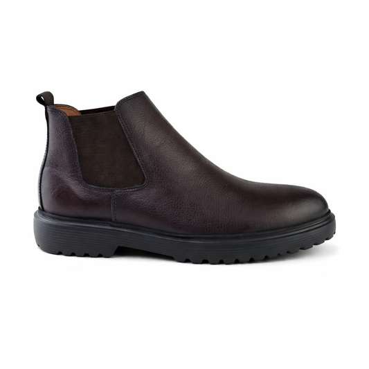 0306 bouttine Chelsea en cuir homme marron