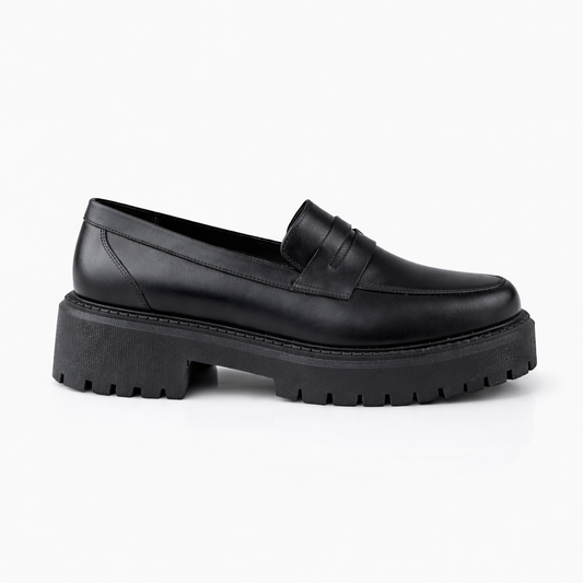 0817 chaussure en cuir femme noir