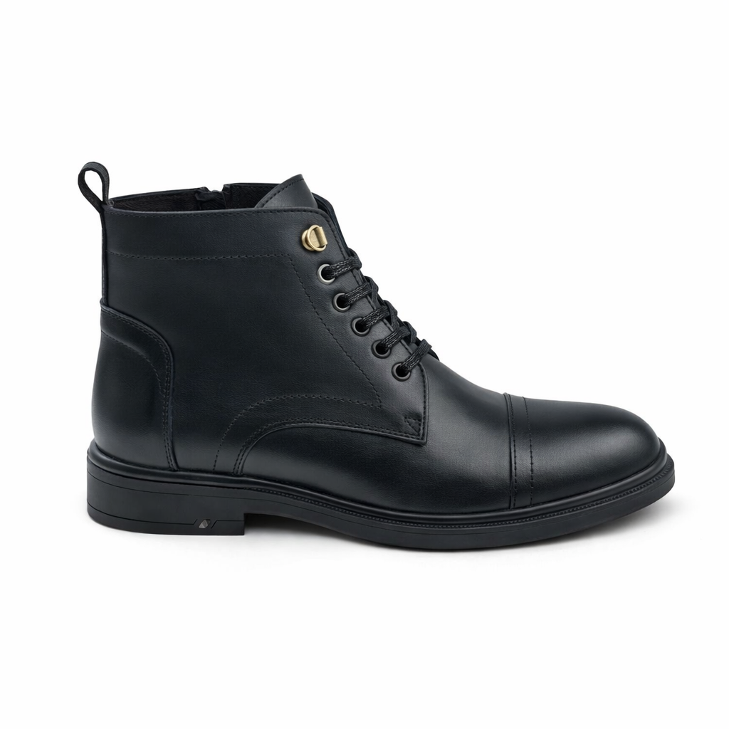 0100 bouttine en cuir homme noir