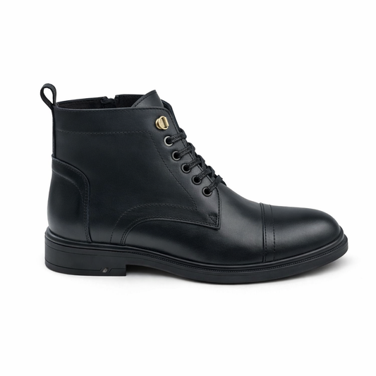 0100 bouttine en cuir homme noir