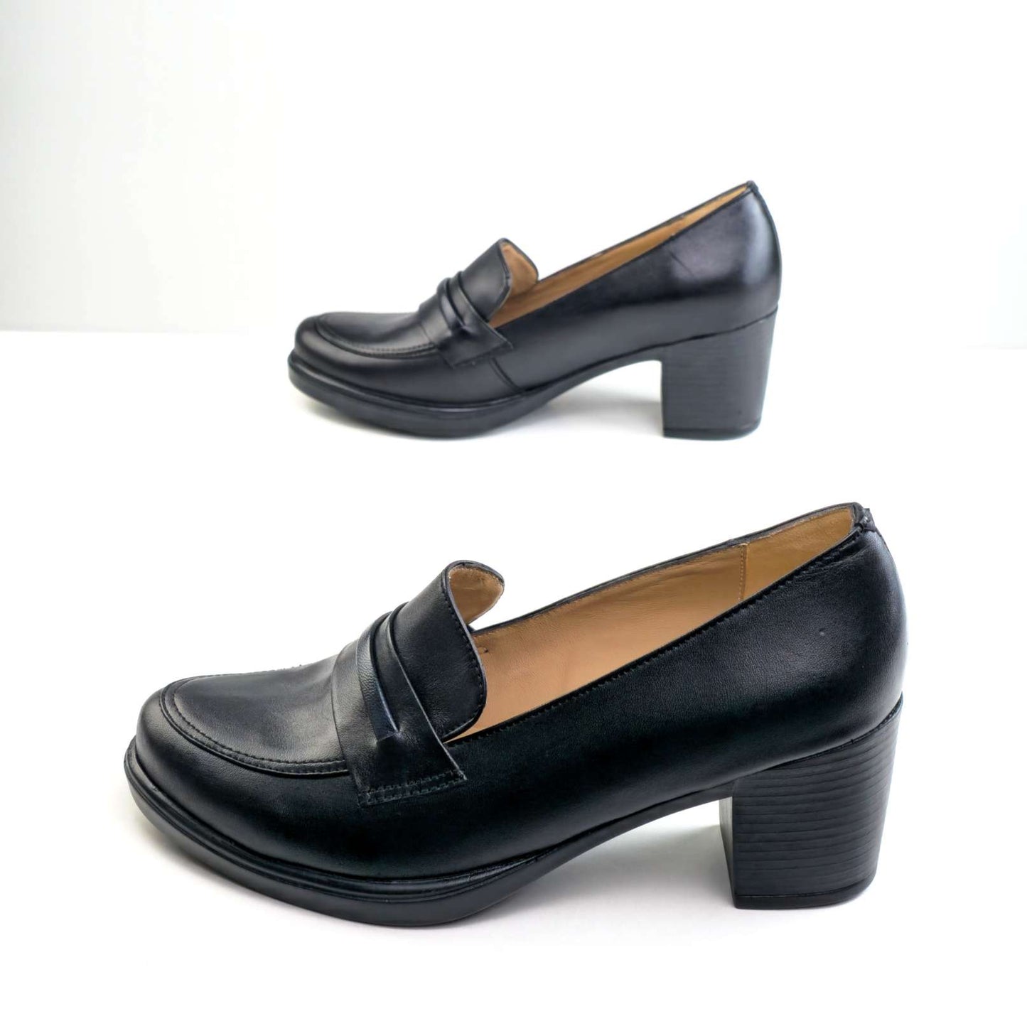 0238 chaussure Femme en cuir noir/marron