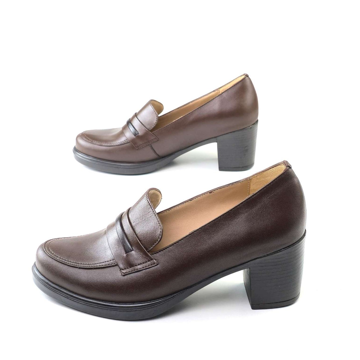 0238 chaussure Femme en cuir noir/marron