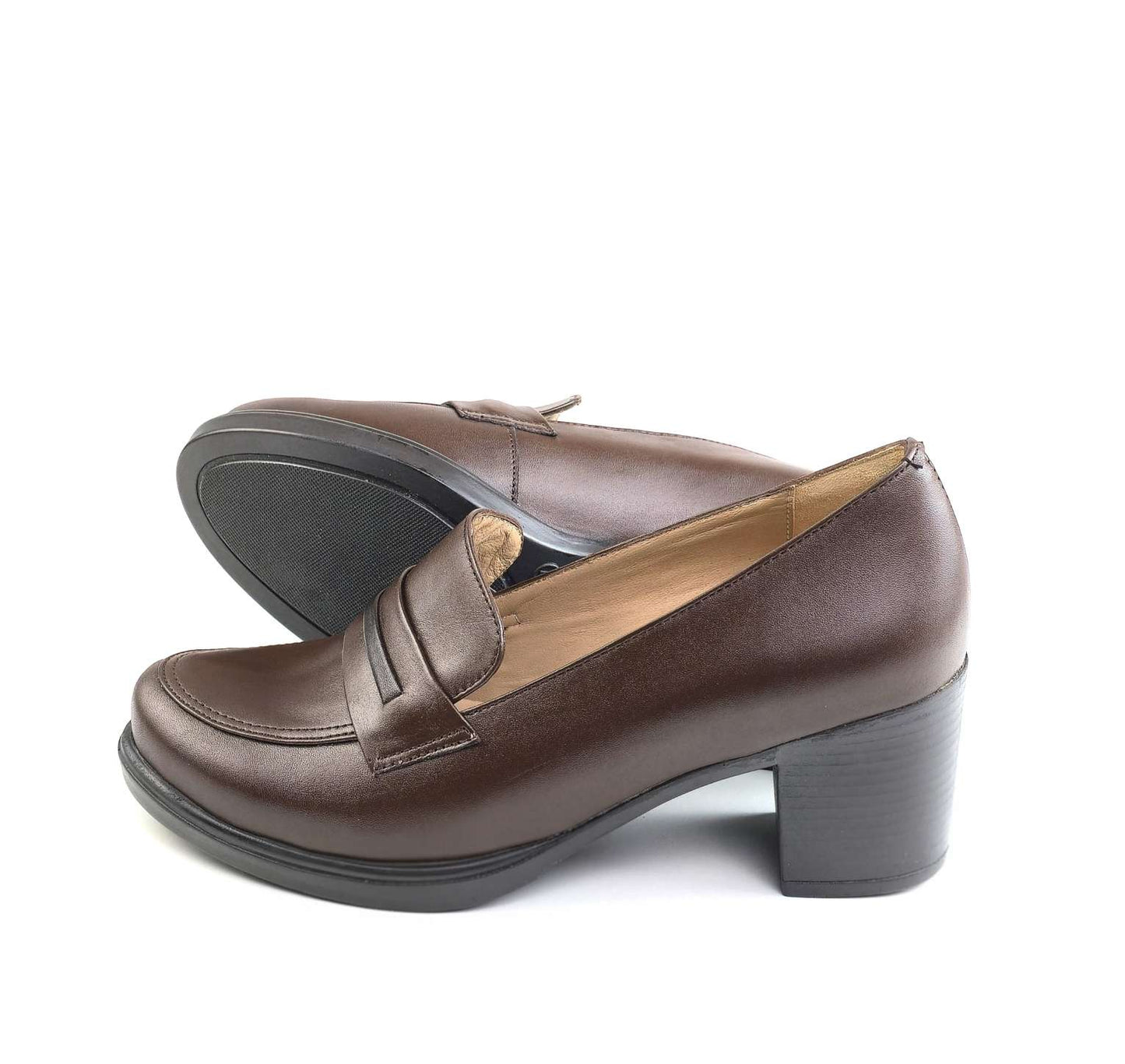 0238 chaussure Femme en cuir noir/marron