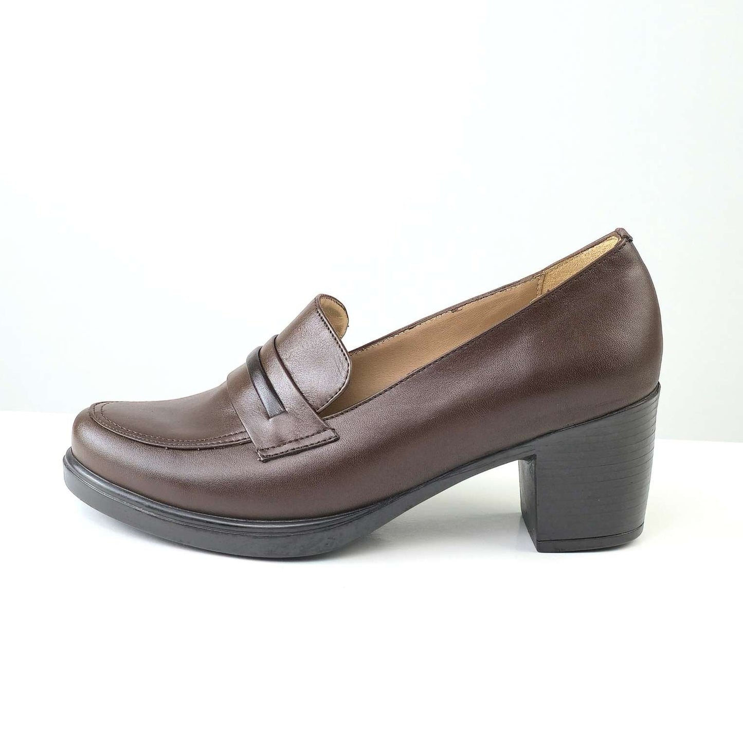 0238 chaussure Femme en cuir noir/marron