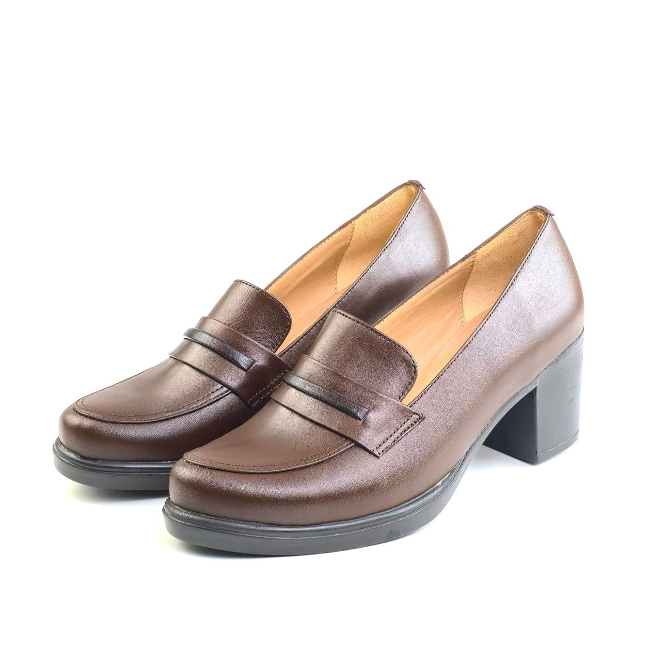 0238 chaussure Femme en cuir noir/marron