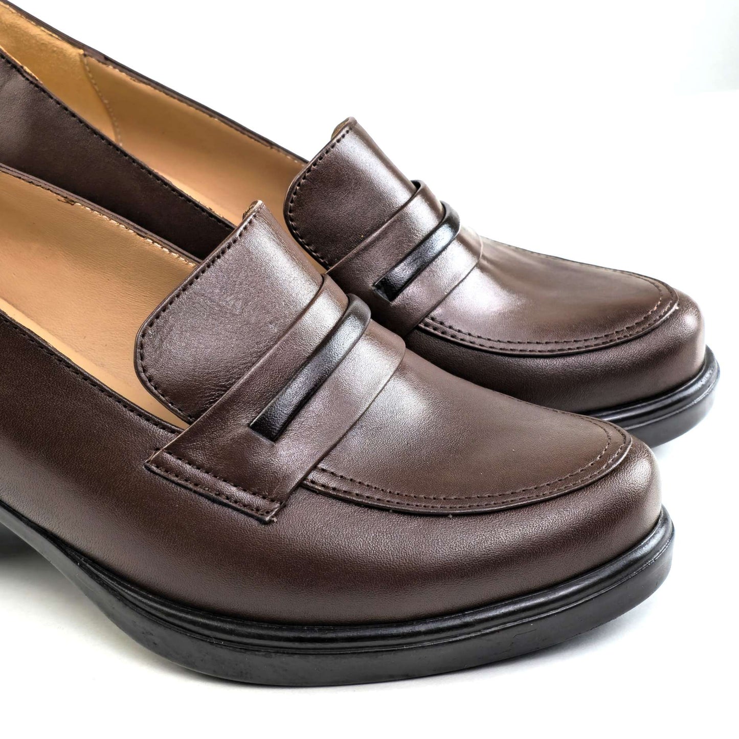 0238 chaussure Femme en cuir noir/marron