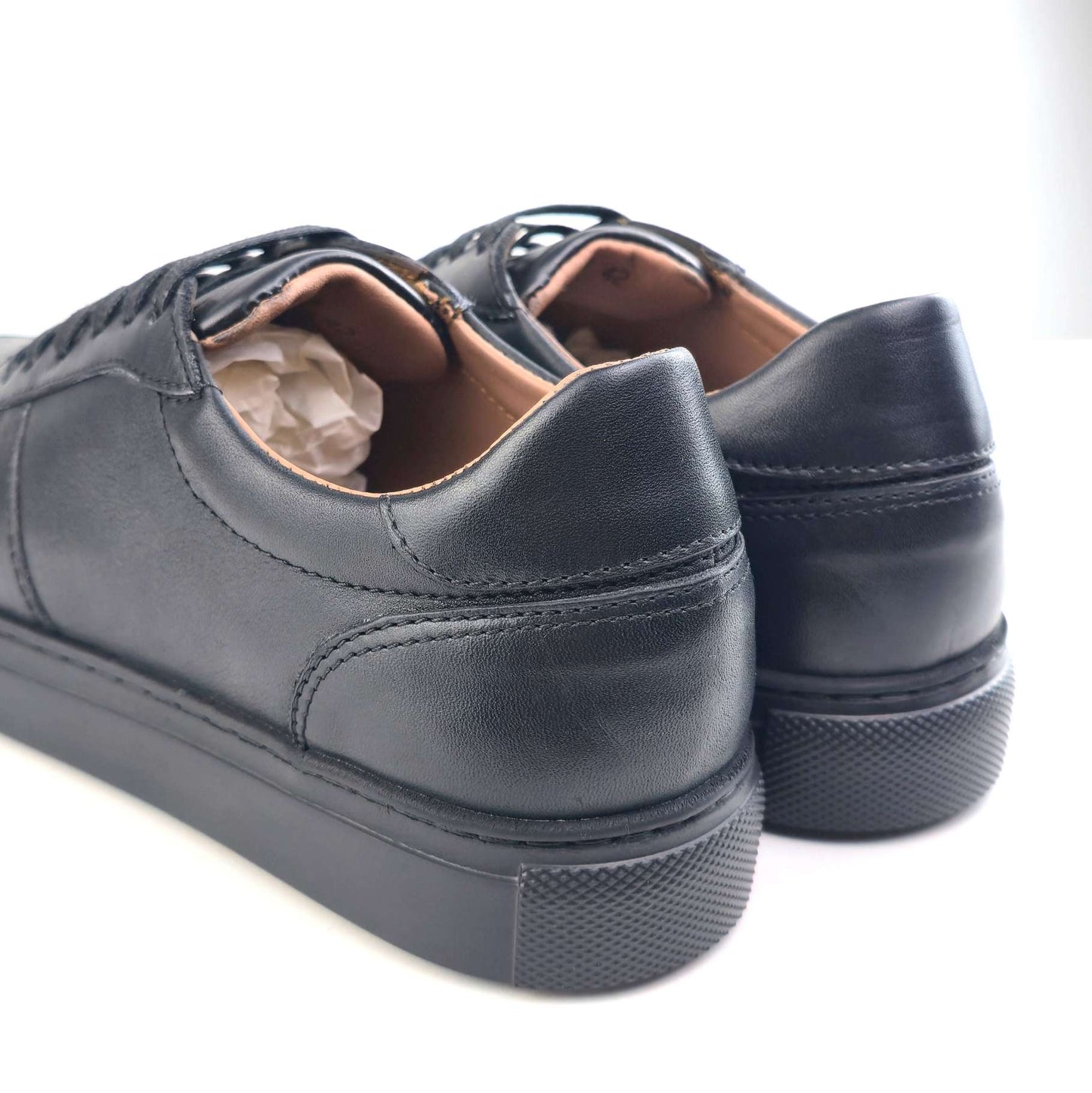 0161 Chaussure Sneaker Homme en cuir  noir