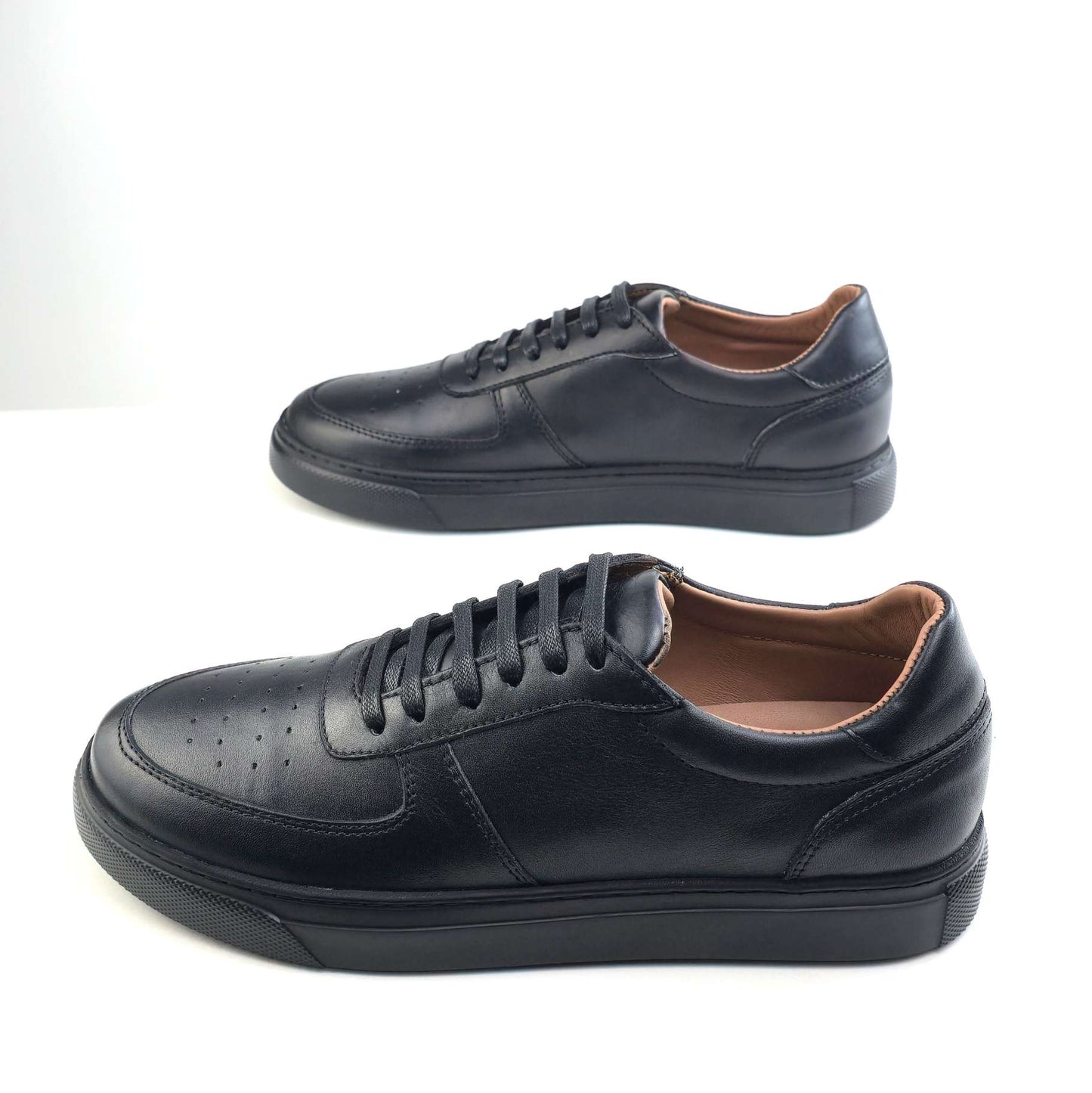 0161 Chaussure Sneaker Homme en cuir  noir