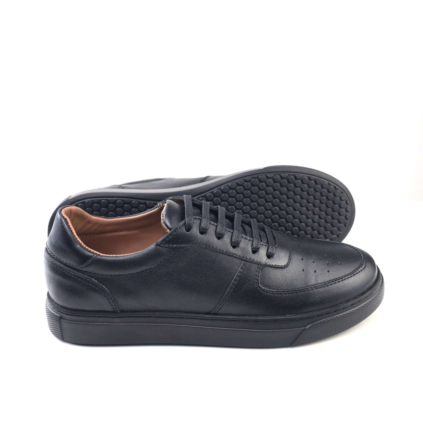 0161 Chaussure Sneaker Homme en cuir  noir
