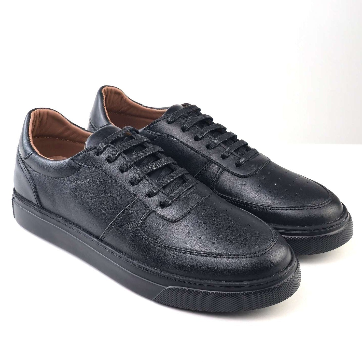 0161 Chaussure Sneaker Homme en cuir  noir