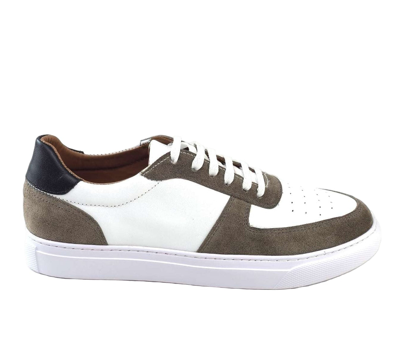 0161 Chaussure Sneaker Homme en cuir  blanc