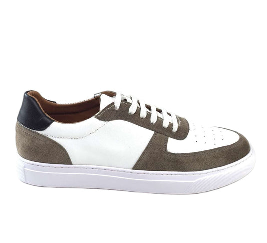 0161 Chaussure Sneaker Homme en cuir  blanc