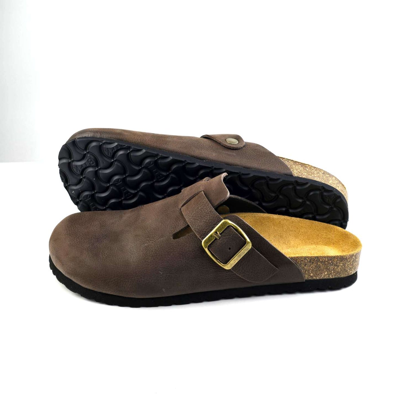 0207 sabot cuir daim homme/femme marron