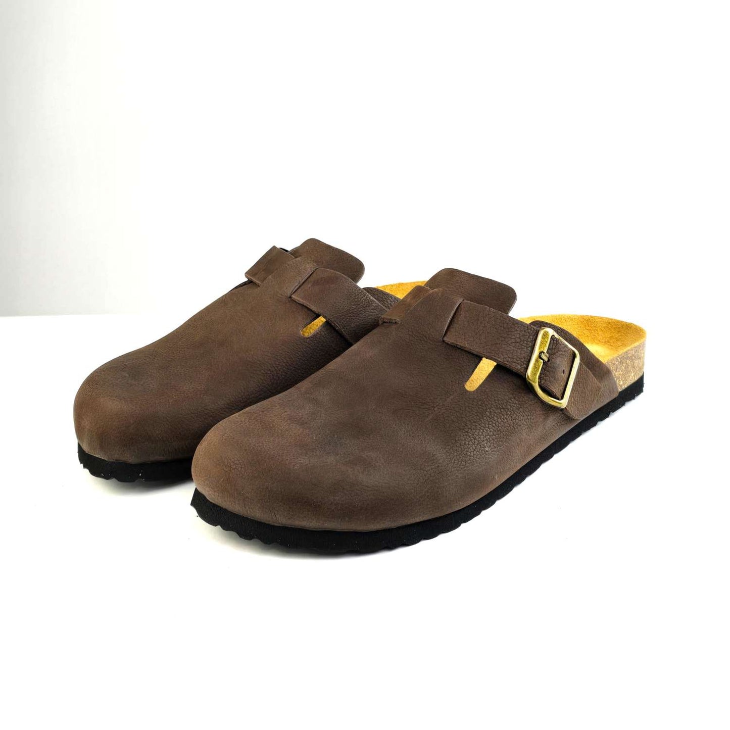 0207 sabot cuir daim homme/femme marron