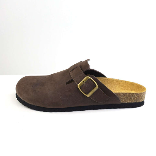 0207 sabot cuir daim homme/femme marron