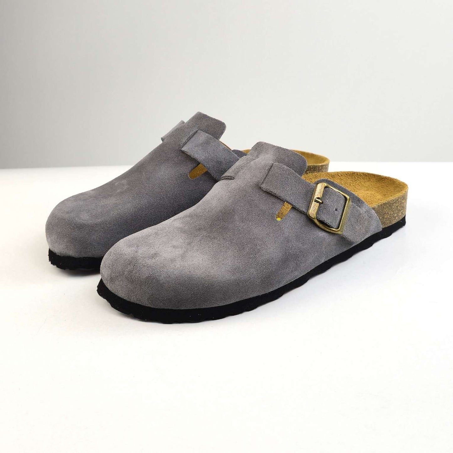 0207 sabot cuir daim homme/femme gris