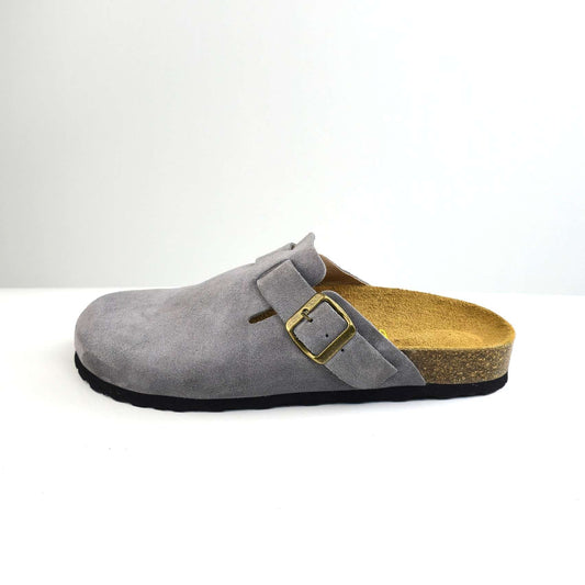 0207 sabot cuir daim homme/femme gris