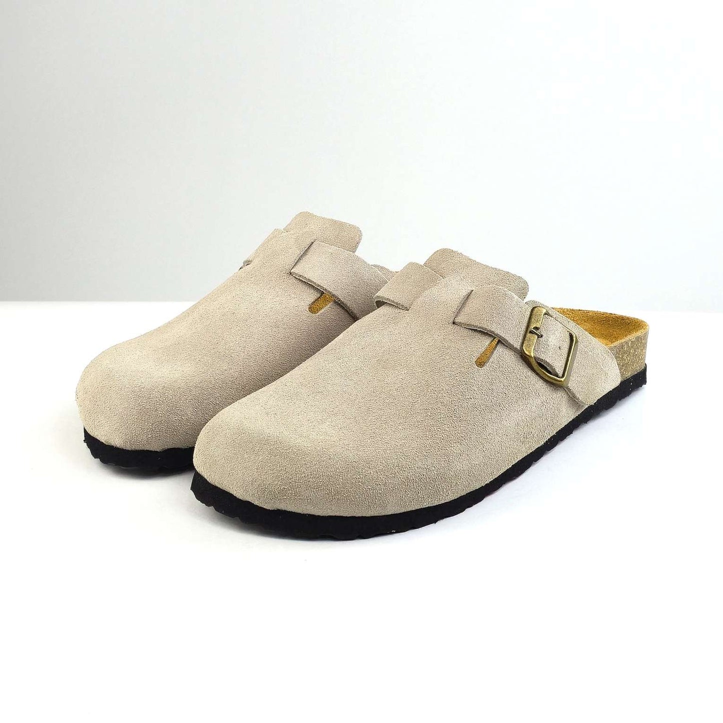 0207 sabot cuir daim homme/femme beige