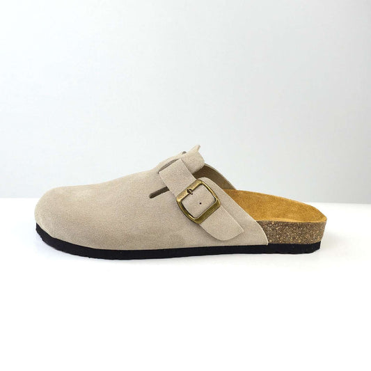 0207 sabot cuir daim homme/femme beige