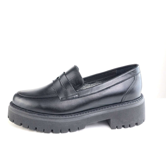 0817 chaussure en cuir femme noir