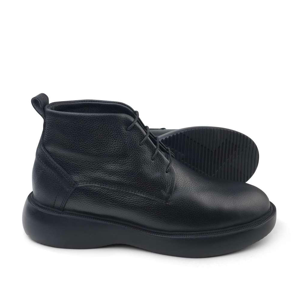 0305 bouttine en cuir homme noir